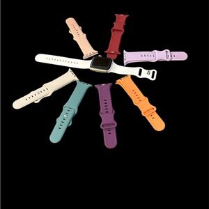 Pack of 8 new silicone straps for Apple Watch sports watches.